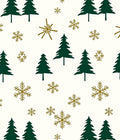 Forest Snowflakes Christmas Pattern Rug