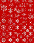 White Snowflakes On Red Background Pattern Rug