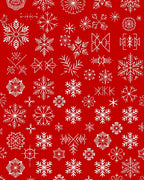 White Snowflakes On Red Background Pattern Rug