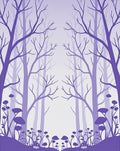 Lavender Forest Silhouette Whimsical Rug