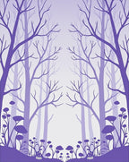 Lavender Forest Silhouette Whimsical Rug