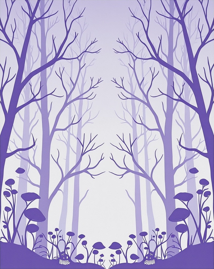 Lavender Forest Silhouette Whimsical Rug