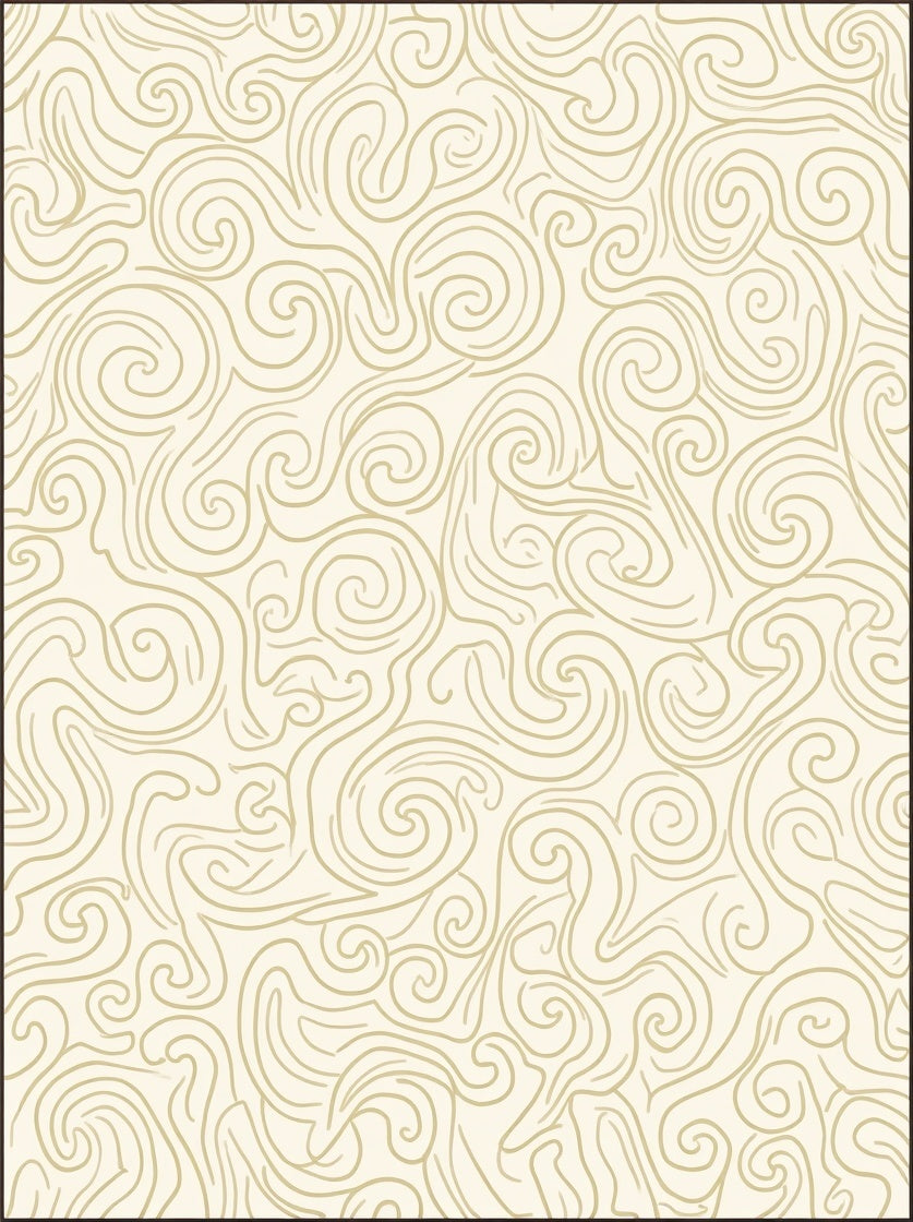 Swirl Lines Beige Abstract Pattern Rug