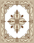 Ornate Floral Centerpiece Square Design Rug