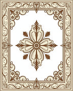 Ornate Floral Centerpiece Square Design Rug