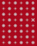 White Snowflake Patterned Red Textile Rug