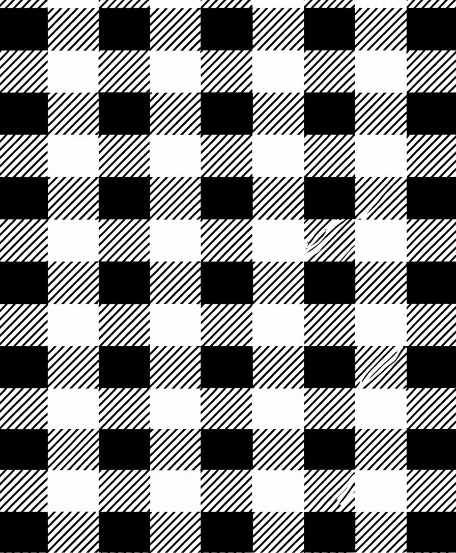 Black White Checked Plaid Pattern Rug