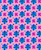 Floral Blue And Pink Pattern Rug