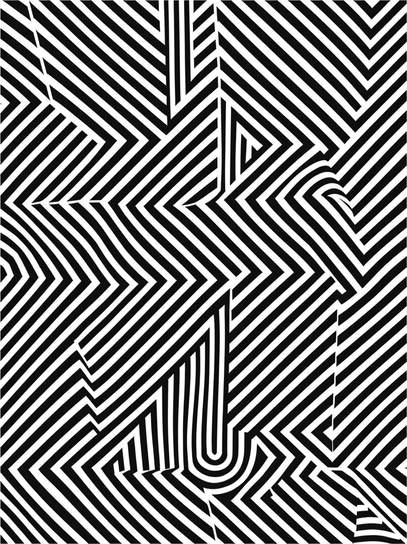 Abstract Geometric Illusion Lines Rug