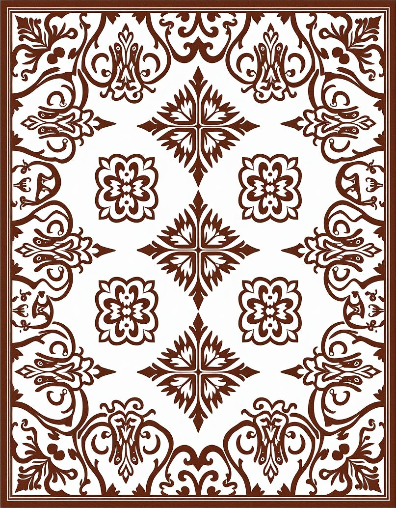 Classic Chinoiserie Floral Pattern Rug