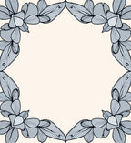 Floral Outline Pastel Border Design Rug