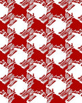 Bold Red White Abstract Houndstooth Rug