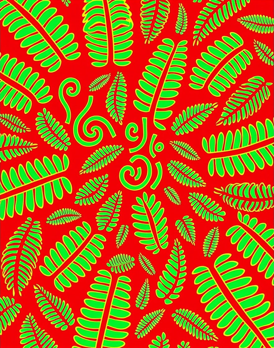 Vibrant Leaf Pattern Jungle Inspired Rug