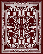 Ornate White Geometric Mandala Rug