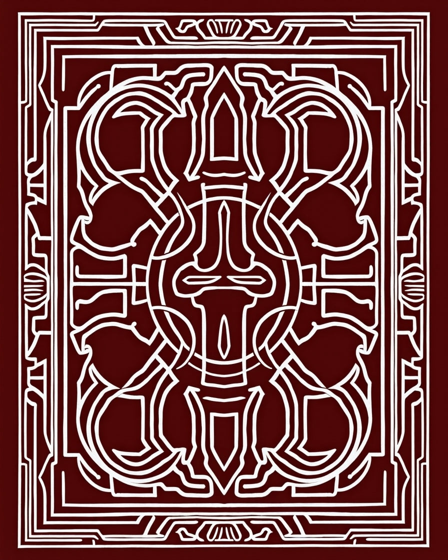 Ornate White Geometric Mandala Rug