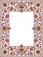 Ornate Floral Scrollwork Design Rug