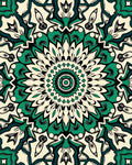 Emerald Green Mandala Pattern Rug