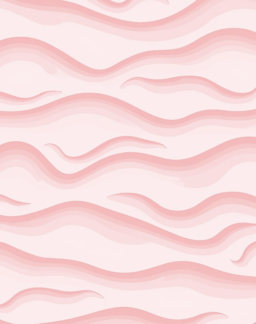 Pastel Pink Layered Wave Pattern Rug