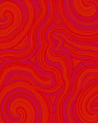Vibrant Red Swirl Geometric Pattern Rug