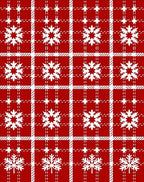 Classic Red Snowflake Plaid Pattern Rug