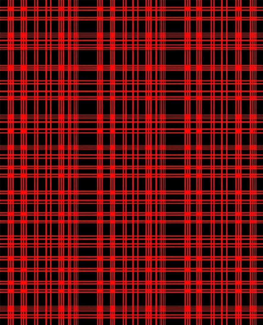 Classic Red Black Plaid Pattern Rug