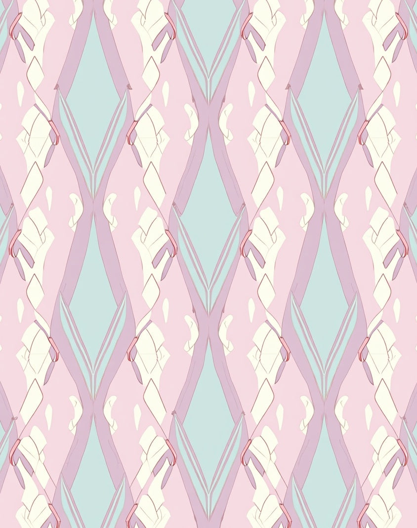 Pastel Diamond Patterned Elegant Rug