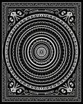 Monochromatic Circular Floral Mandala Art Rug