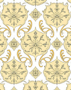 Golden Medallion Floral Pattern Rug
