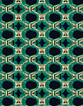 Emerald Black Gold Abstract Pattern Rug