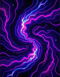 Vibrant Neon Swirl Galaxy Design Rug