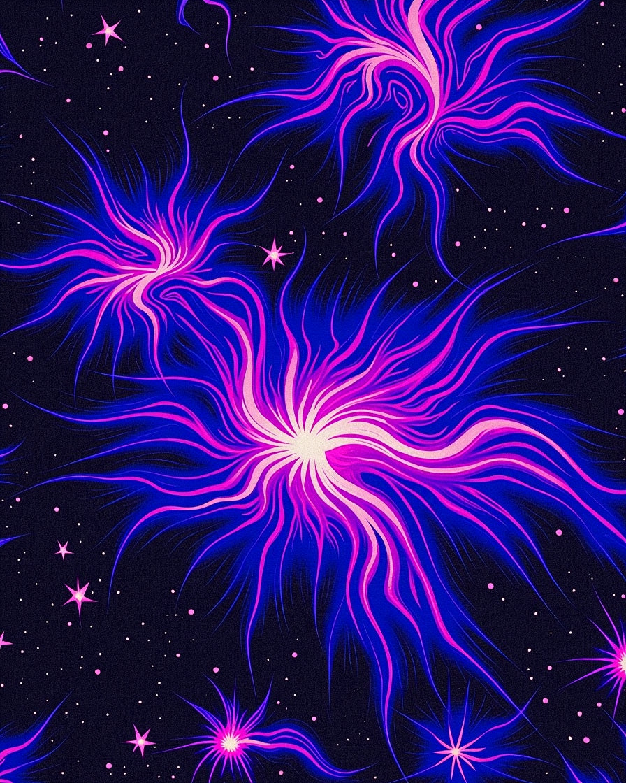 Vibrant Neon Starburst Pattern Rug