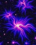 Vibrant Neon Starburst Pattern Rug