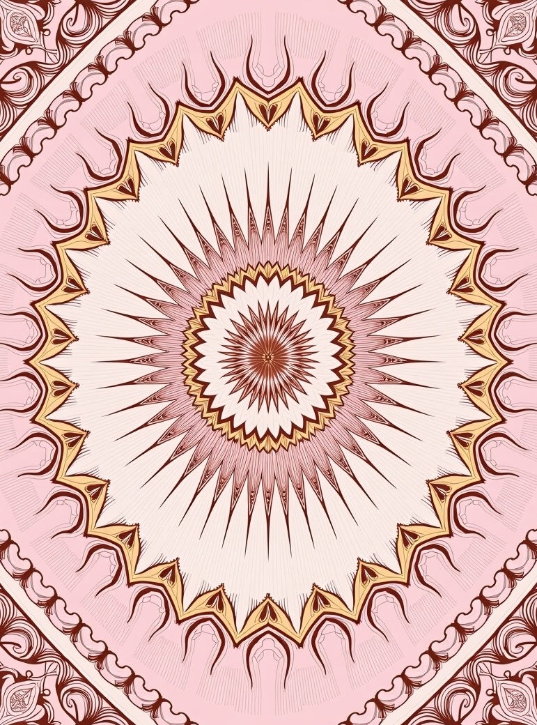 Ornate Rosette Mandala Pattern Design Rug