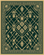 Elegant Geometric Floral Pattern Rug