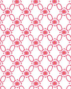Pink Daisy Lattice Pattern Rug