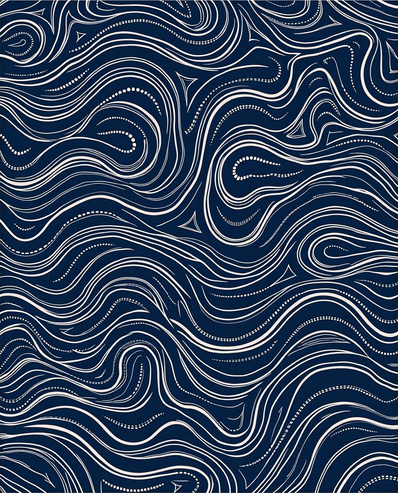 Abstract Swirls And Dot Pattern Rug