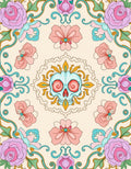 Floral Skull Art Nouveau Rug