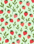 Cute Strawberry Leaves Pattern Design Rug