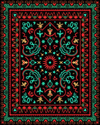 Bold Geometric Floral Pattern Rug