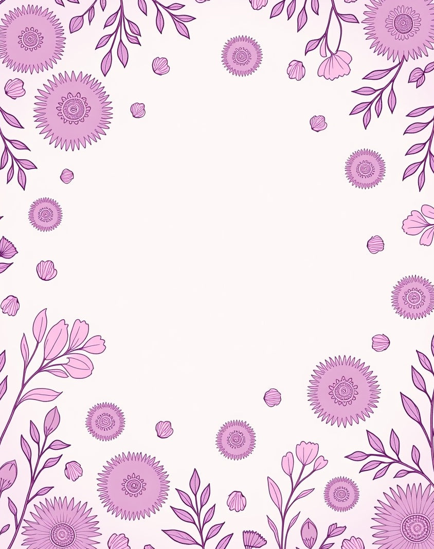 Vintage Pink Floral Leaf Pattern Rug