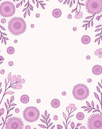 Vintage Pink Floral Leaf Pattern Rug