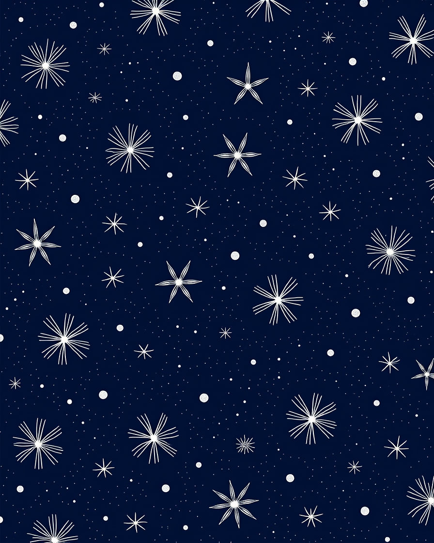 Midnight Starburst Dot Pattern Rug
