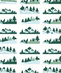 Winter Landscape Houses Pines Pattern Rug