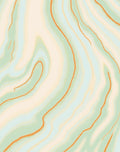 Wavy Mint Peach Marbled Lines Rug