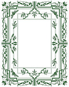 Art Nouveau Floral Geometric Frame Design Rug