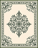 Elegant Floral Medallion Frame Design Rug