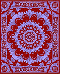 Red Floral Mandala Pattern Rug