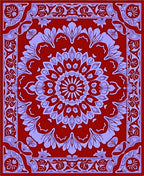 Red Floral Mandala Pattern Rug