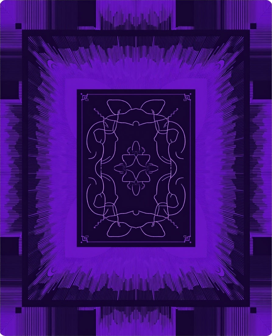 Symmetric Purple Burst Pattern Design Rug