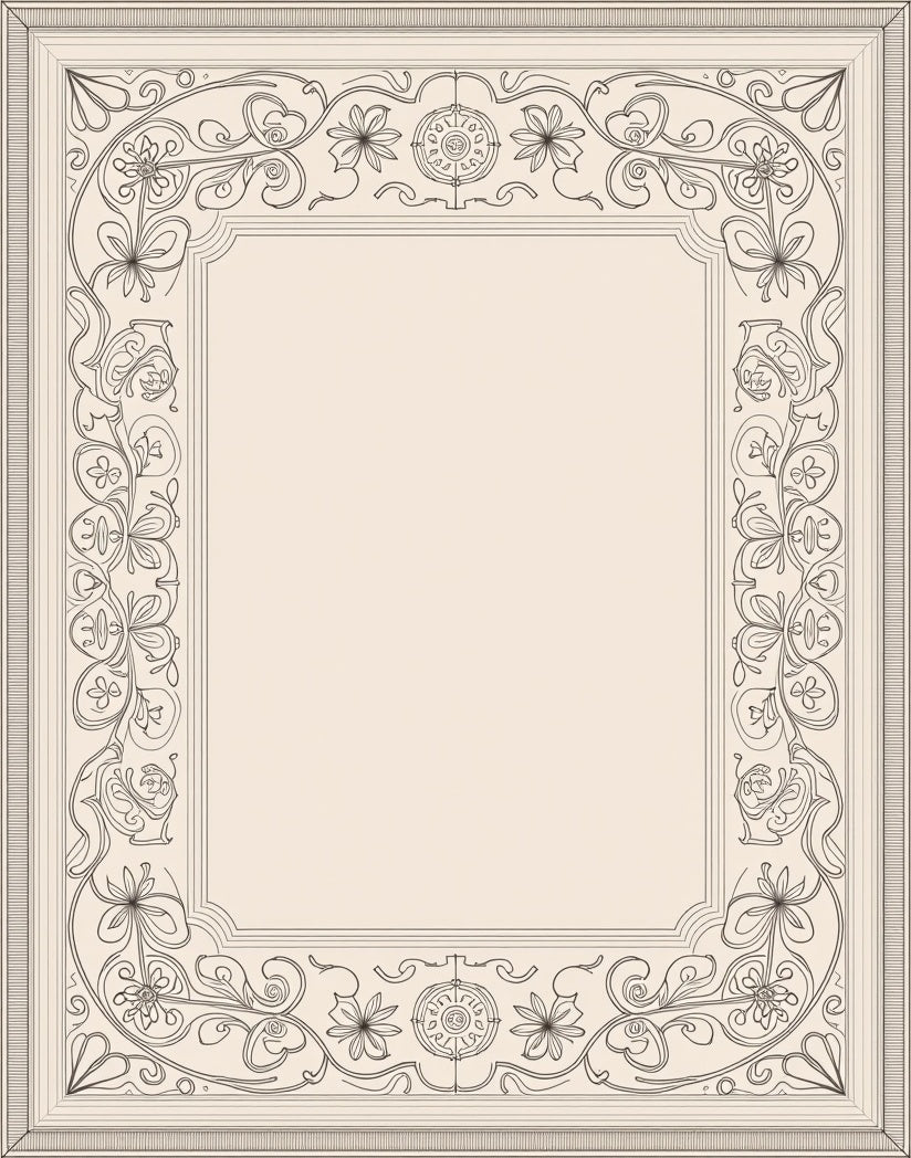 Elegant Floral Scrollwork Patterned Rug